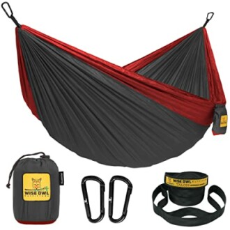 Wise Owl Outfitters Camping Hammock - Portable Hammock Single or Double Hammock Camping Accessories for Outdoor, Indoor w/Tree Straps