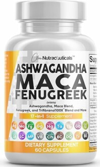 Clean Nutraceuticals Ashwagandha Maca Root Fenugreek Supplement Review - Stress Relief Capsules